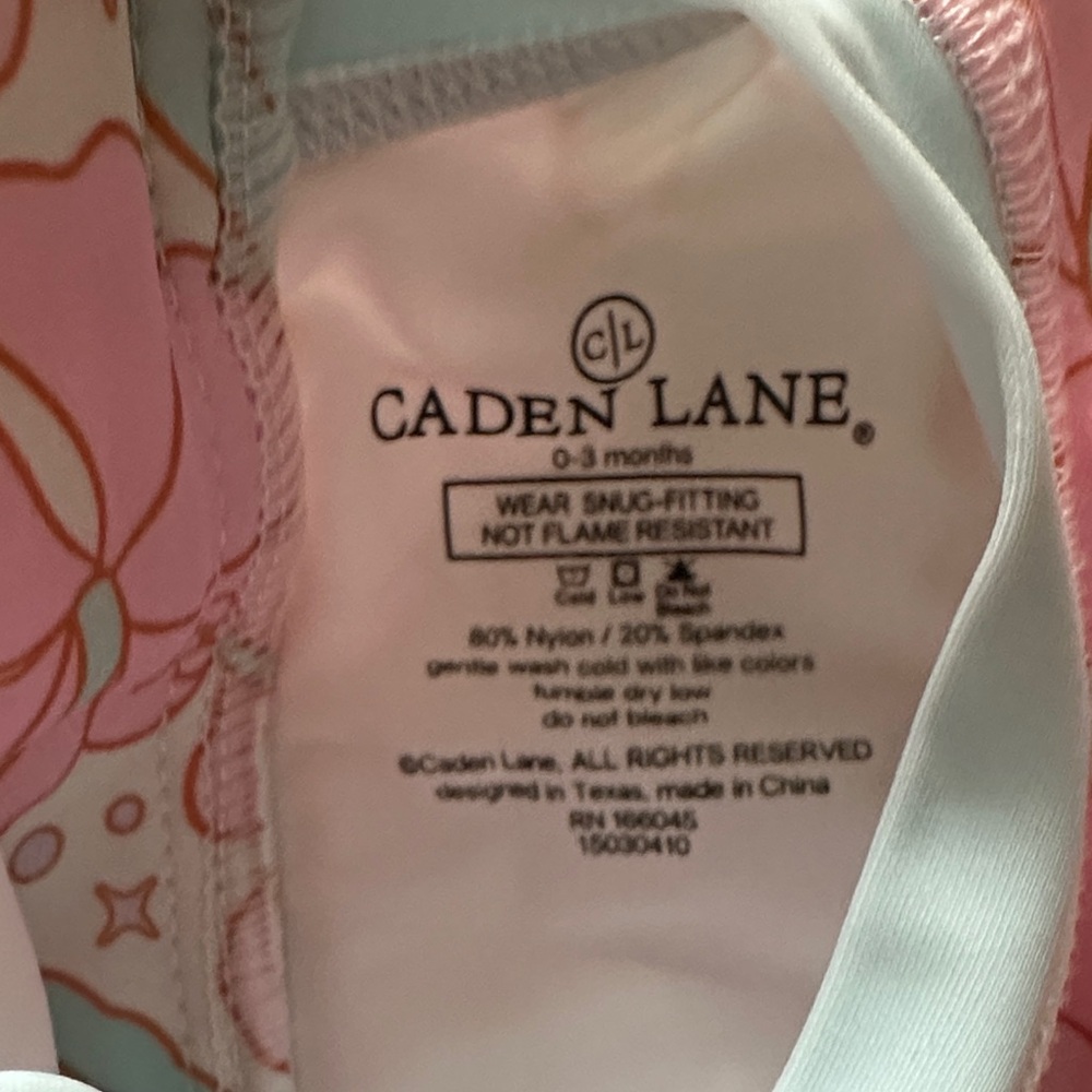 caden lane ocean pearl swimsuit 0-3 months matching hat size XS - Picture 3 of 4